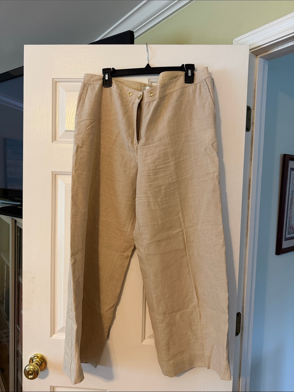 Liz Claiborne Women's Tan Linen-Blend Chinos
